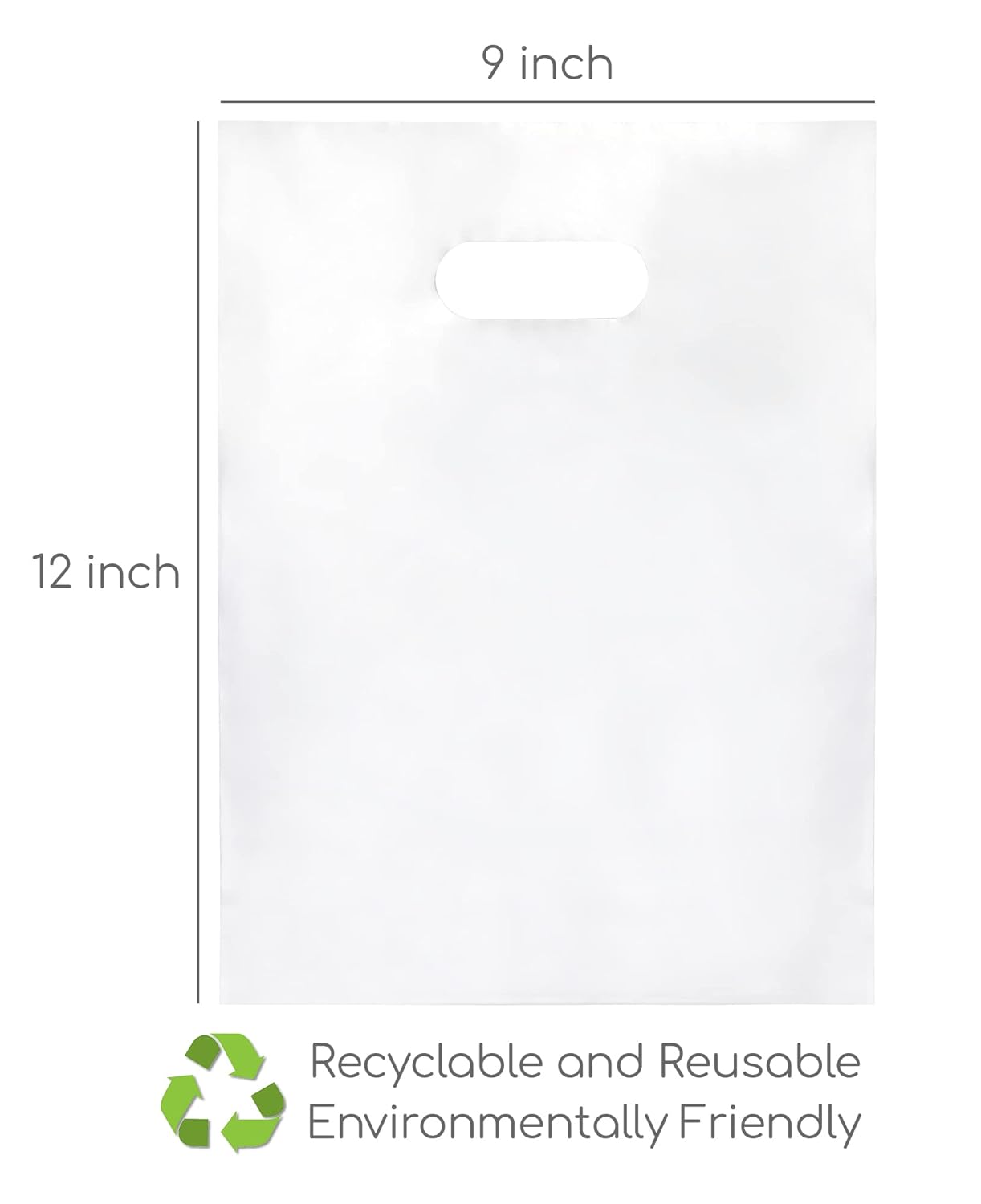 100 Clear Plastic Bags With Handles 9"x12" Merchandise Bags 1.5Mil Thick Glossy Retail Bags and Shopping Bags For Small Business Boutique Bags and Clear Gift Bags With Handles