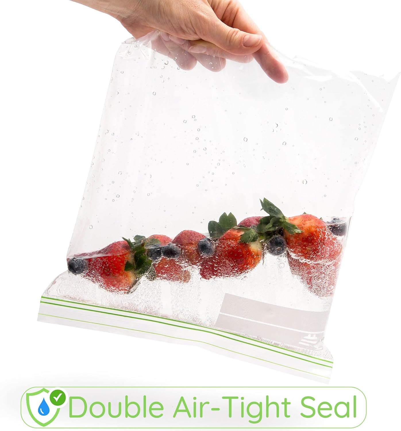 1 Gallon Resealable 100 count Extra Strong and Leak Proof Bags With Double Zipper Perfect for Berries Fruit and Food Bags 1 Gallon