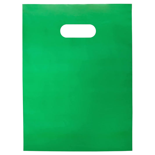 100 Green Bags for Small Business 1.5Mil 9"x12" Merchandise Bags Extra Thick Glossy Thank You Bags and Shopping Bags For Small Business with Die Cut Handles Green Gift Bags For Retail