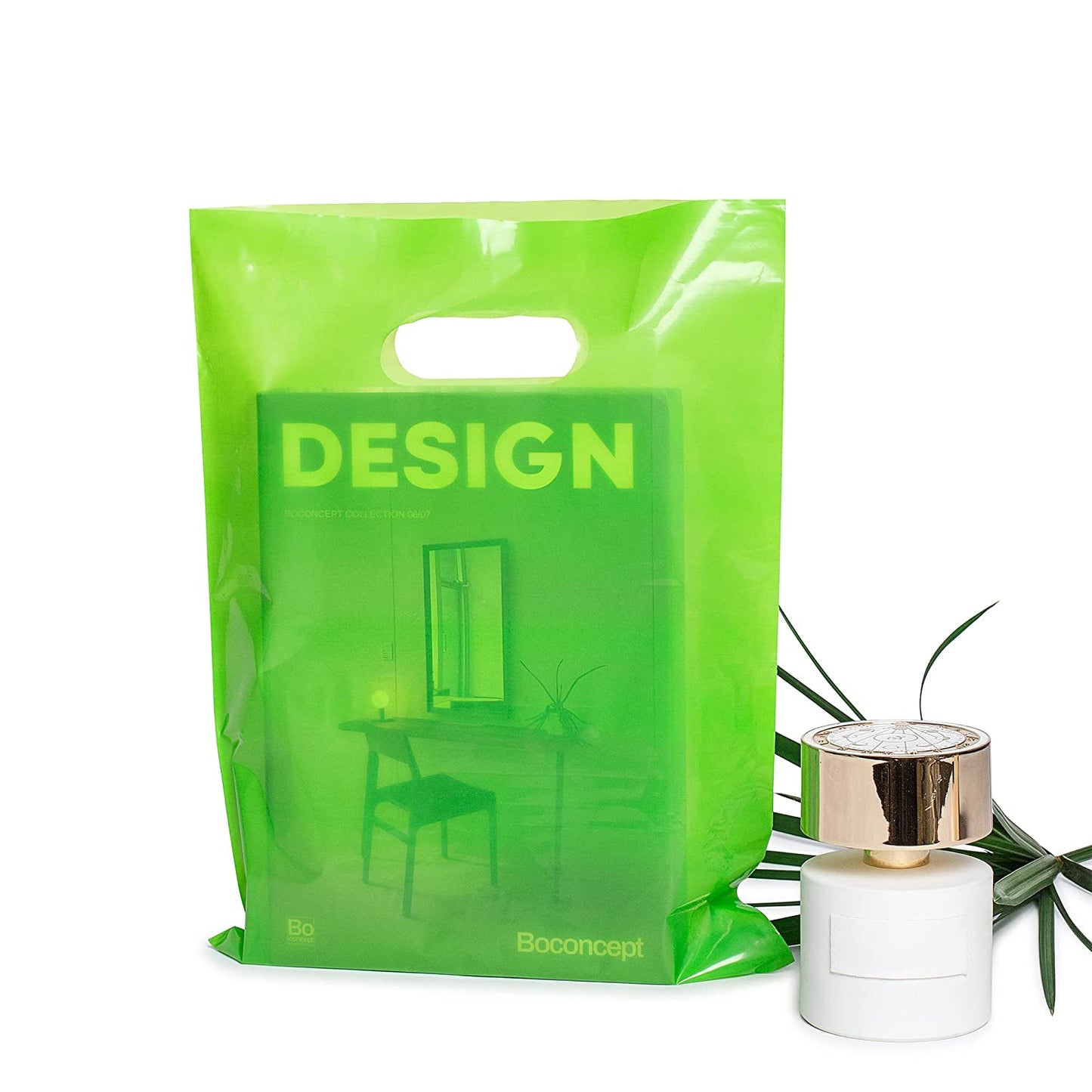 100 Lime Green Bags for Small Business 1.5Mil 9"x12" Merchandise Bags Extra Thick Glossy Thank You Bags and Lime Green Retail Bags Plastic Bags with Die Cut Handles Lime Green Gift Bags