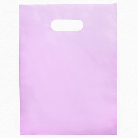 100 Pastel Pink Bags for Small Business 1.5Mil 9"x12" Merchandise Bags Extra Thick Glossy Thank You Bags and Pastel Pink Retail Bags Plastic Bags with Die Cut Handles Gift Bags