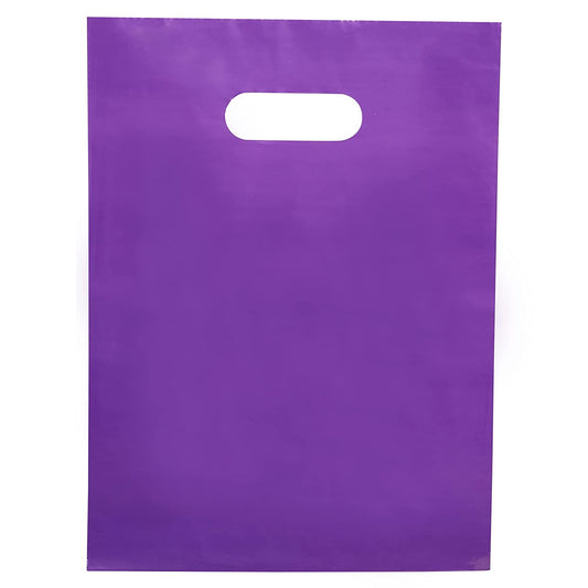 100 Purple Bags for Small Business 1.5Mil 9"x12" Merchandise Bags Thick Glossy Retail Bags and Shopping Bags For Small Business with Die Cut Handles Boutique Bags & Purple Goodie Bags